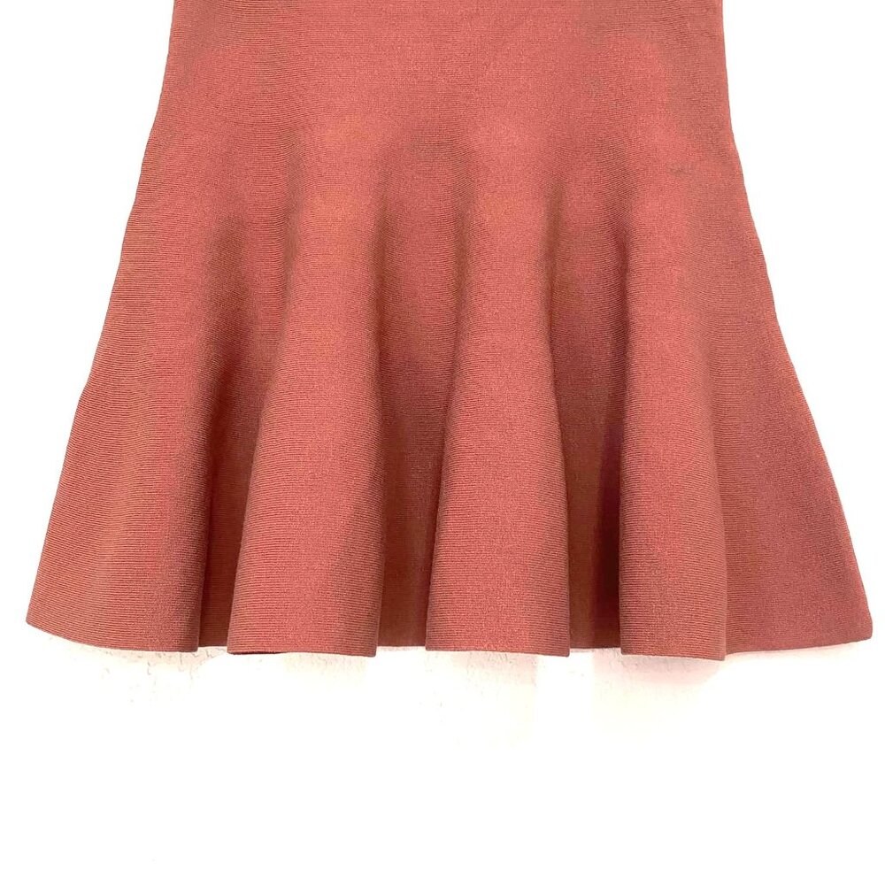 Express High Waist Body Contour Ruffle Mini Sweater Skirt, Mauve Size Small